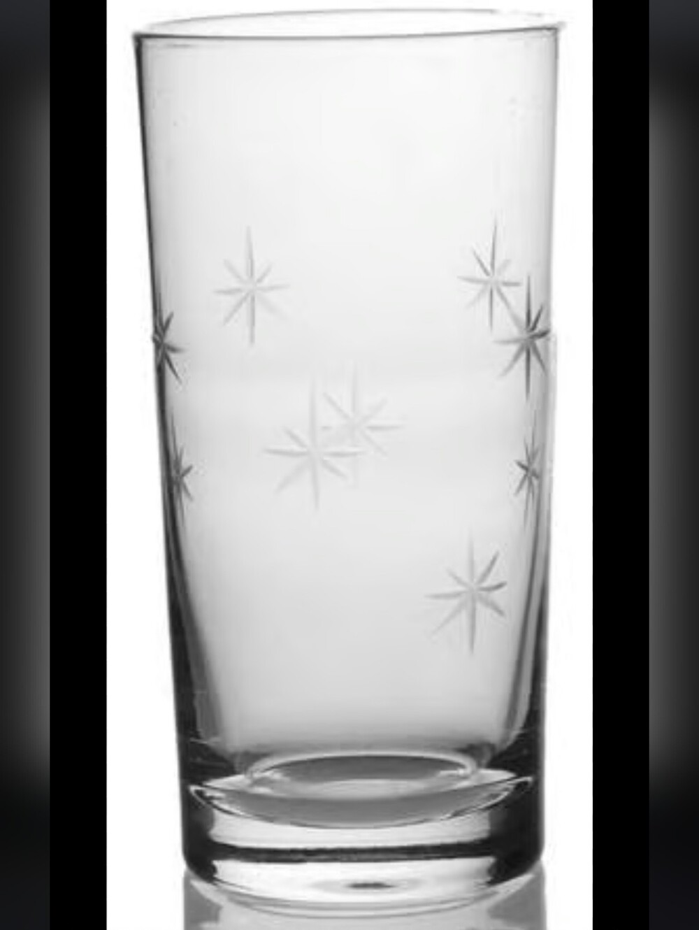 Star Dust by C G Quartzex Crystal VTG MCM ATOMIC 12 Oz. Flat Tumbler Bar Decor